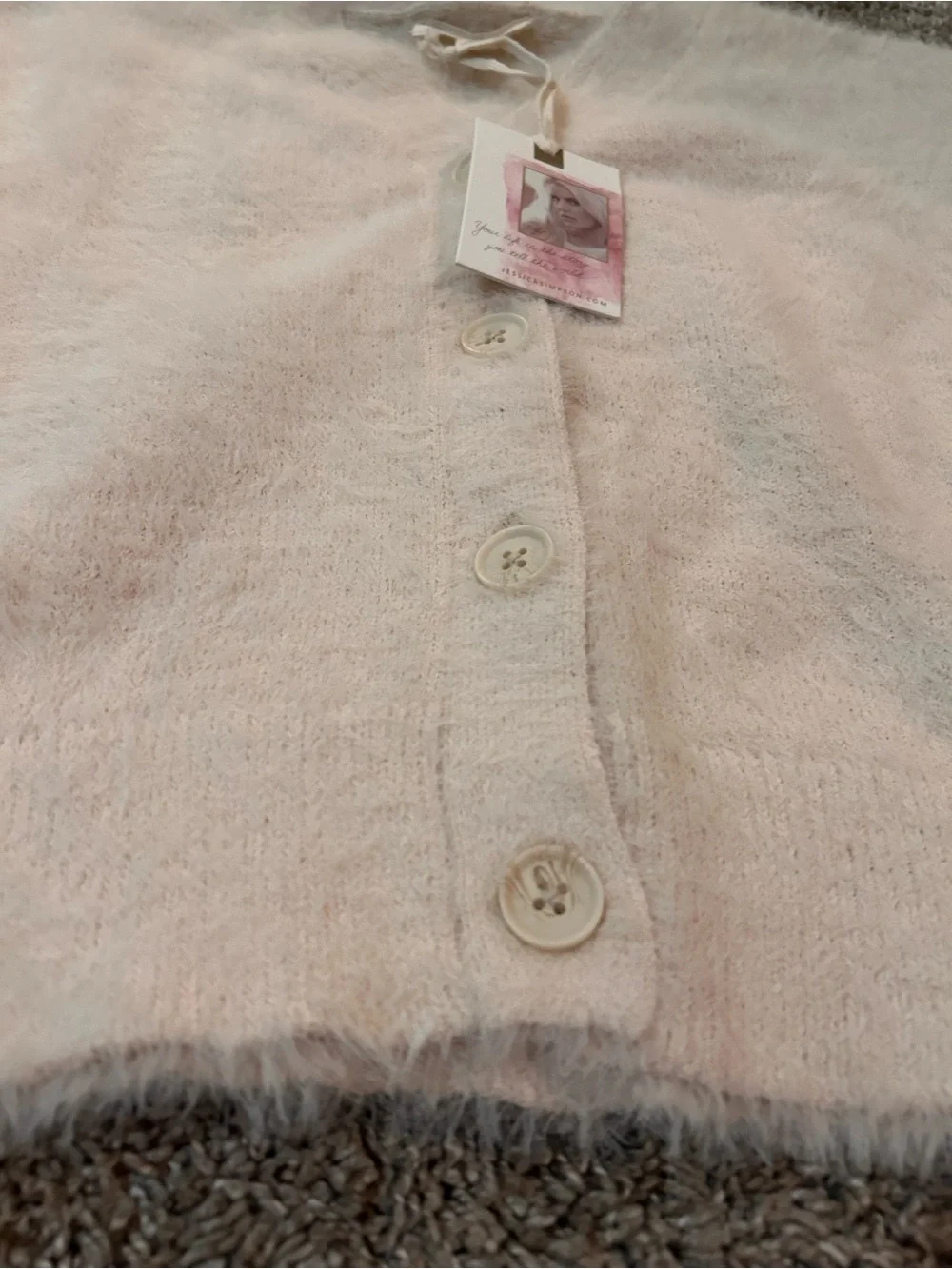Jessica Simpson Cream Knit Cardigan & Wide-Leg Set